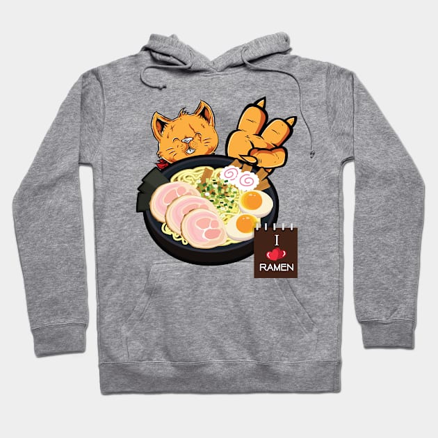 'Kawaii Cat Ramen Life' Cool Japanese Cats Hoodie by ourwackyhome